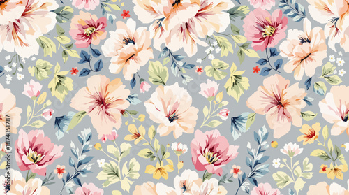 Seamless pattern with flowers