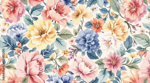 Watercolor wild rose flower. Vintage style illustration. Blossoming roses. Seamless pattern.