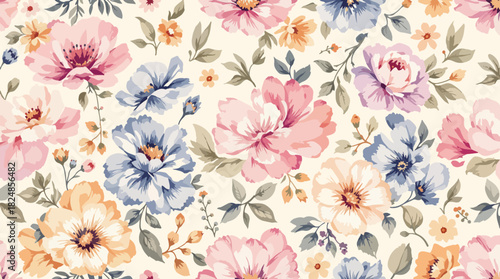 Flowers watercolor illustration.Manual composition.Seamless pattern.Design for cover, fabric, textile, wrapping paper .