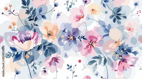 Vintage pink floral seamless pattern design illustration