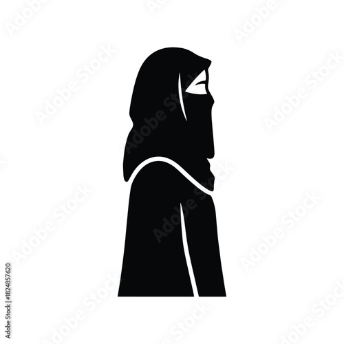 Muslim Woman Wearing Niqab Silhouette Design