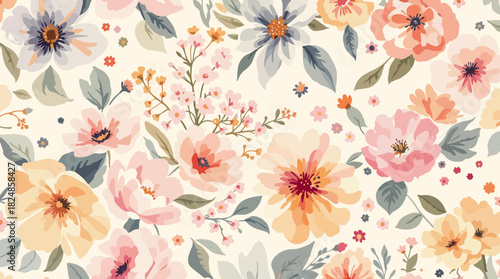 Flowers watercolor illustration.Manual composition.Big Set watercolor elements，Design for textile, wallpapers，Element for design,Greeting card