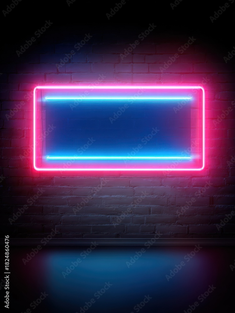 Fototapeta premium huge discounts neon sign bright pink and blue palette eyecatching and modern composition suitable for black friday and holiday sales ideal for storefronts and online advertisements