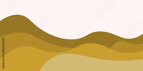 Abstract flowing golden hills against a soft white background
