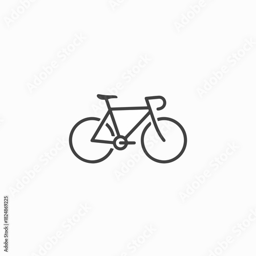 Minimalist outline of a bicycle, perfect for sports, travel, or lifestyle branding and design elements