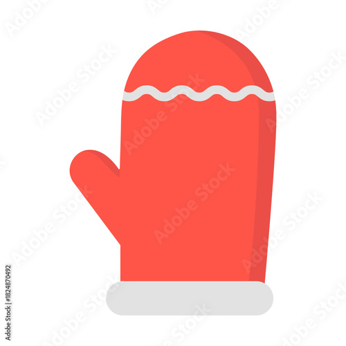 christmas  mitten flat color icon