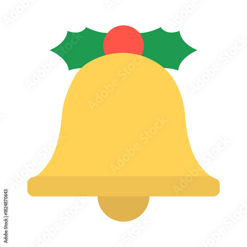 christmas bell color flat icon