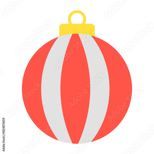 christmas bauble color flat icon