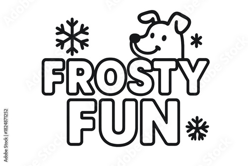Frosty Lettering Accents. Frosty Fun — Bold Block Lettering: thick uppercase sans-serif with rounded edges;
