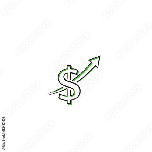 Dollar Sign with Upward Arrow Symbolizing Financial Growth and Economic Progress