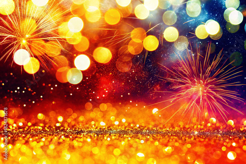 red christmas background with lights