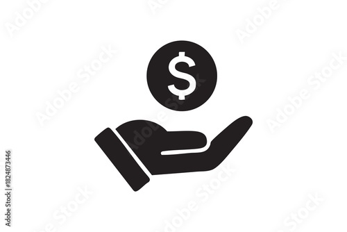 Hand Holding Money Cash Icon