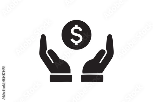 Hands Holding Dollar Cash Icon
