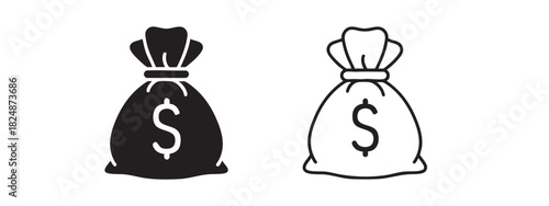 Filled Money Bag Dollar Icon