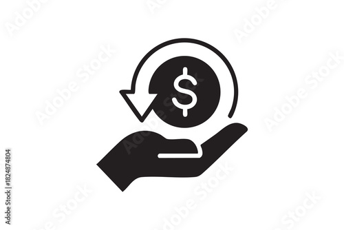 Hand Holding Dollar Arrow Icon
