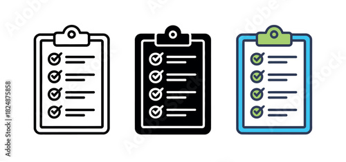 Multiple clipboard icons with checklists show tasks completed and in progress.