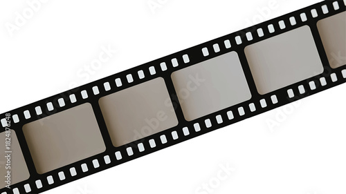 film strip Blank with perforations on white background