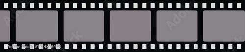 film strip Blank gray with perforations on white background