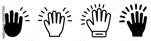 waving hand gesture icon set