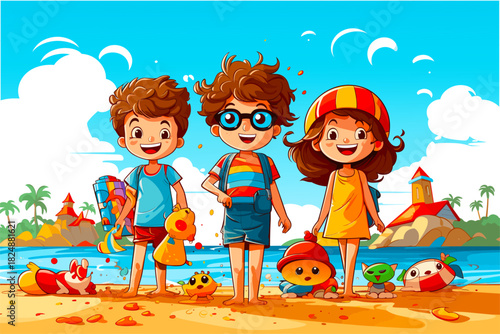 children playing in the sand