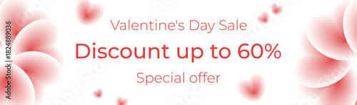 Abstract Valentine's Day banner. Valentine's Day sale banner with abstract hearts. Template for websites, flyers, coupons, posts, newsletters, splash pages, and more.