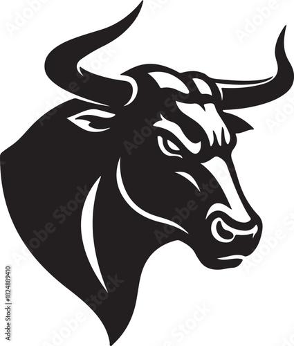 Farm animal concept logo design featuring a stylized cow in red green and blue hues