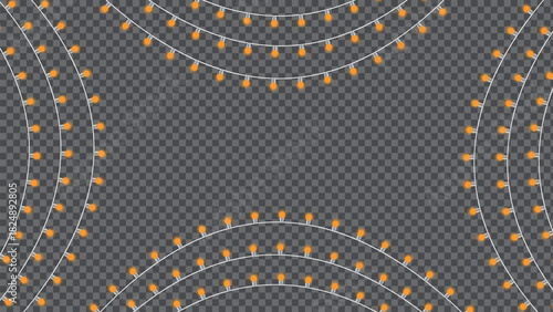 Christmas New Year String Lights Vector Isolated for Holiday Decoration