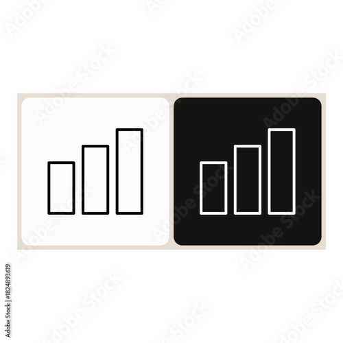 Growth Graph  icon in simple outline style, shown in black on white and white on dark.