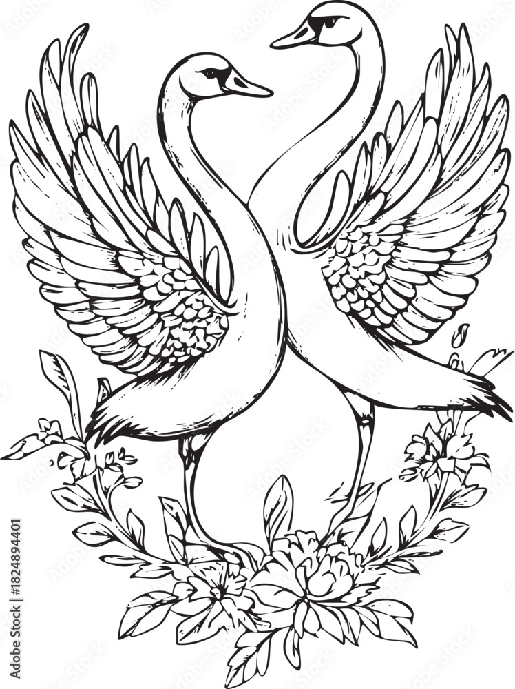 Obraz premium Ducks symmetric design