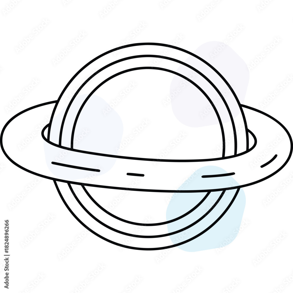 Fototapeta premium Simple Ringed Planet Icon Drawing