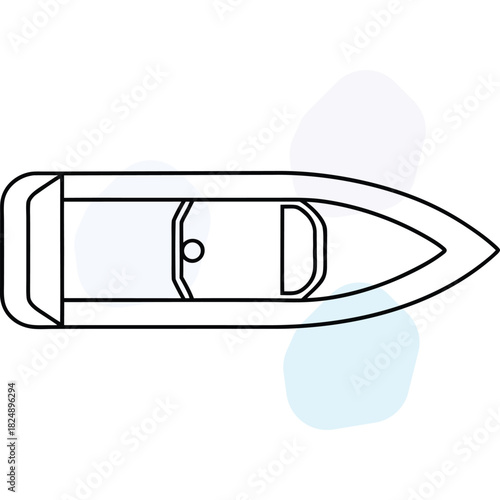 Simple Boat Top View Outline Icon