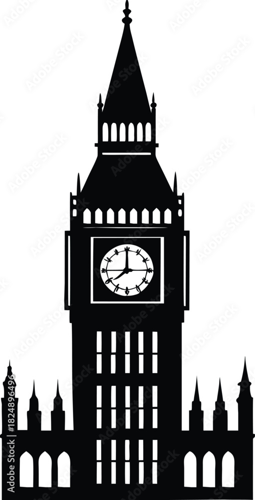 Obraz premium big ben london vector illustration on isolated background