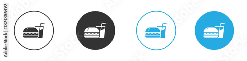 Hamburger soda icons logo vector EPS 10, flat vector illustrations