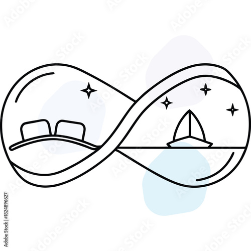 Simple infinity symbol journey concept