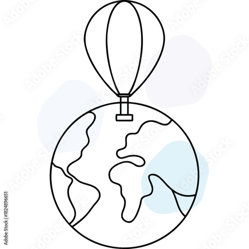 Hot air balloon travel concept