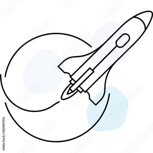 Rocket Launch Icon Illustration