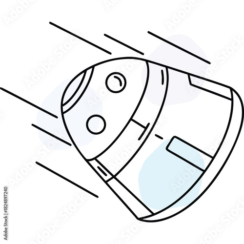 Modern Spacecraft Capsule Rocket Launch Vector Illustration