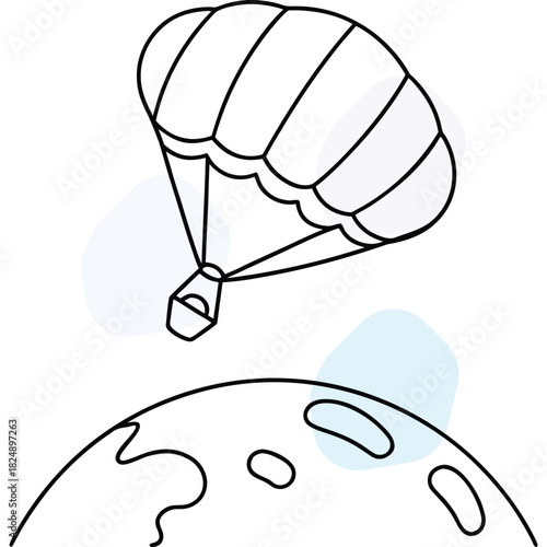 Parachuting Adventure Above Globe Illustration Vector Design For Travel Concepts