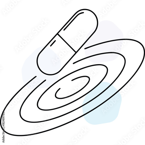 Modern Digital Capsule Icon Depicting Health and Medical Pharmacy Concepts