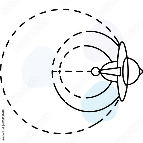 Future Technology Satellite Icon Representing Global Space Exploration