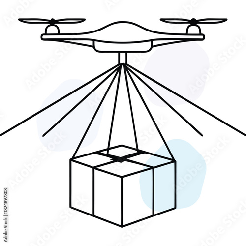 Modern Drone Delivery Service: Autonomous Package Shipping Technology Concept