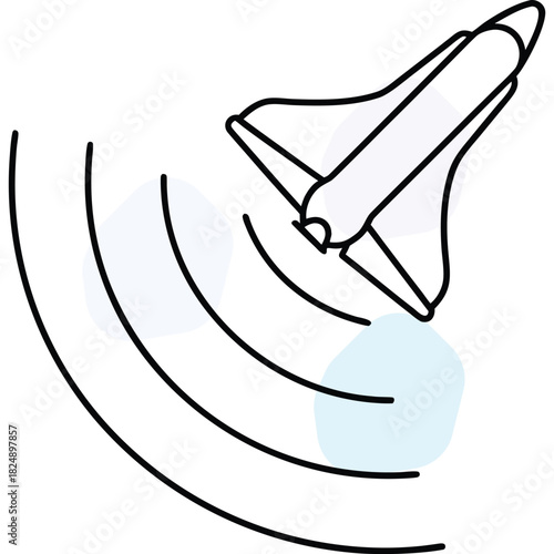 Modern Spaceship Launch and Takeoff Icon for Future Technology and Business Development