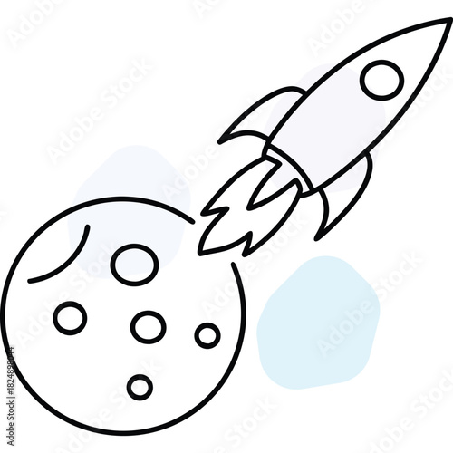 Modern Rocket Launch Icon Symbolizing Startup Innovation and Future Space Progress