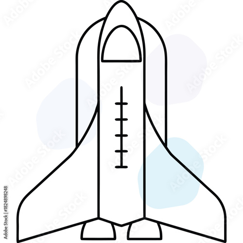 Abstract Space Shuttle Rocket: Future Technology and Cosmic Exploration Graphic