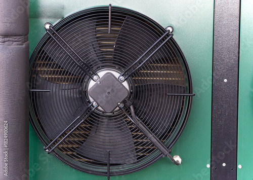 Принти на полотні axial fan, component of an air-cooled condensing unit, a fan part of a commercia