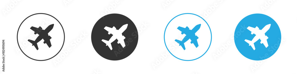 Fototapeta premium Plane icons logo vector EPS 10, flat vector illustrations