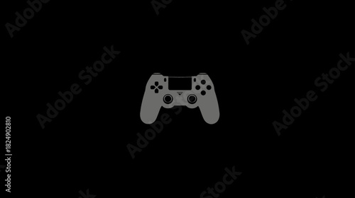 Modern grey video game controller isolated on a black background, representing gaming, technology, and interactive entertainment.
