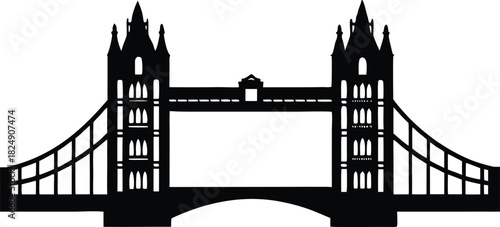 silhouette vector of tower bridge in london