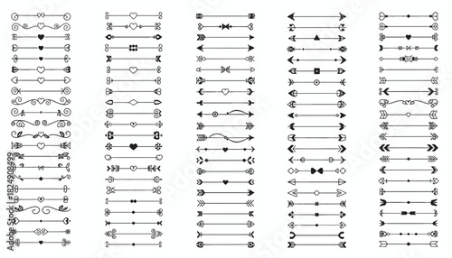 Collection of Decorative Dividers and Embellishments for Design Projects