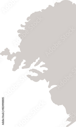 A decorative abstract silhouette with soft, organic, cloud-like edges flows vertically from top to bottom, creating a dreamy and artistic composition.